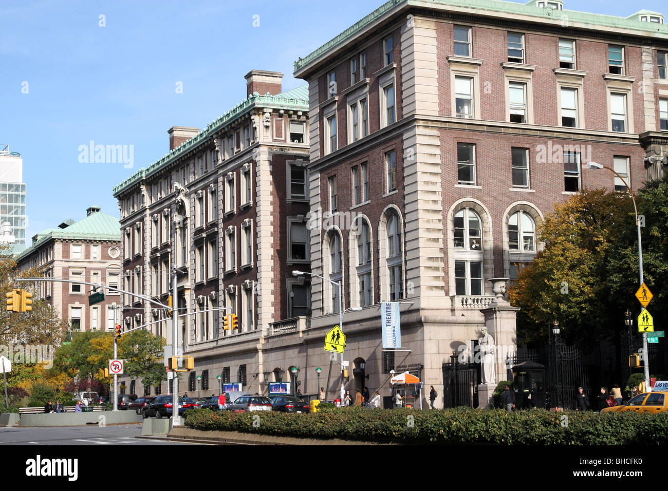 Columbia University in New York seen from Broadway Stock Photo