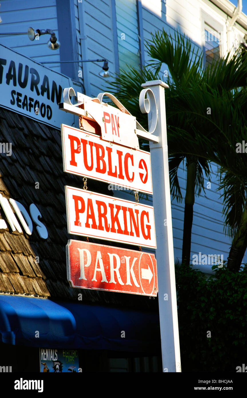 Public parking sign, Key West, Florida, USA Stock Photo Alamy