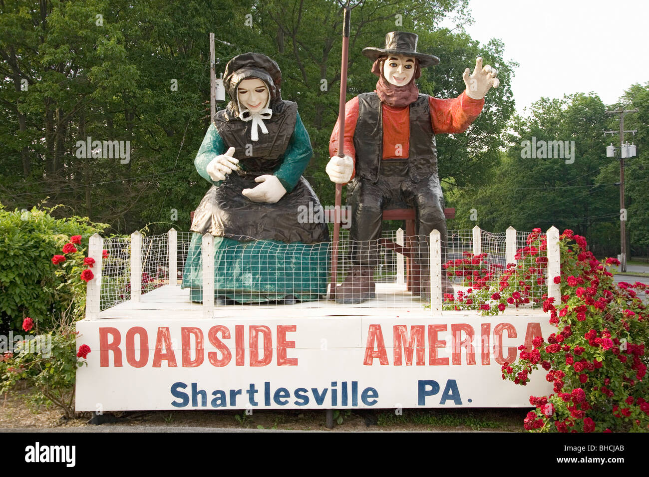 Figures wave in roadside display at Roadside America in Shartlesville, Pennsylvania Stock Photo