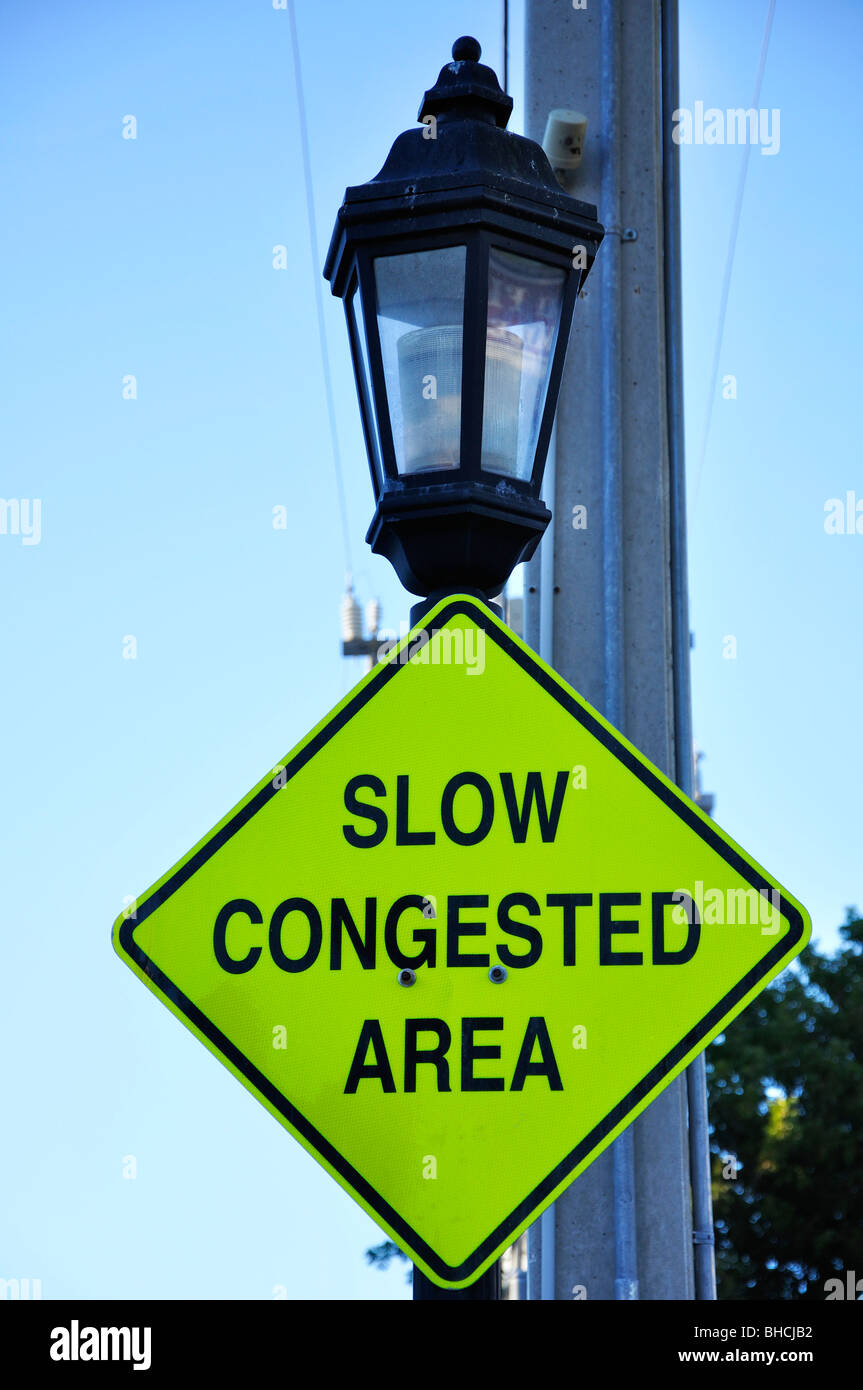 Congested area sign, USA Stock Photo