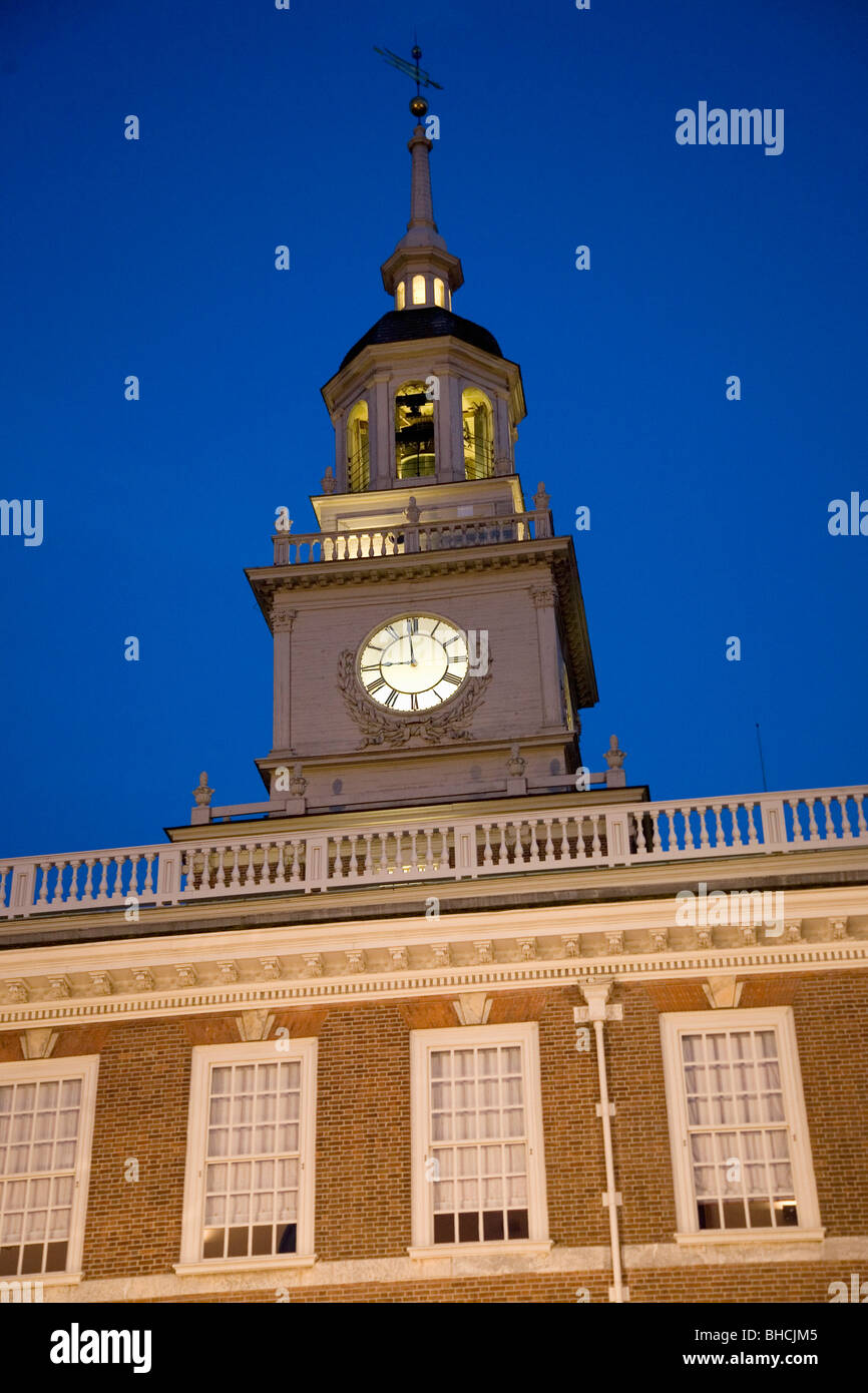 Independence Hall with deep blue sky on July 3, 2008, Philadelphia, PA Stock Photo