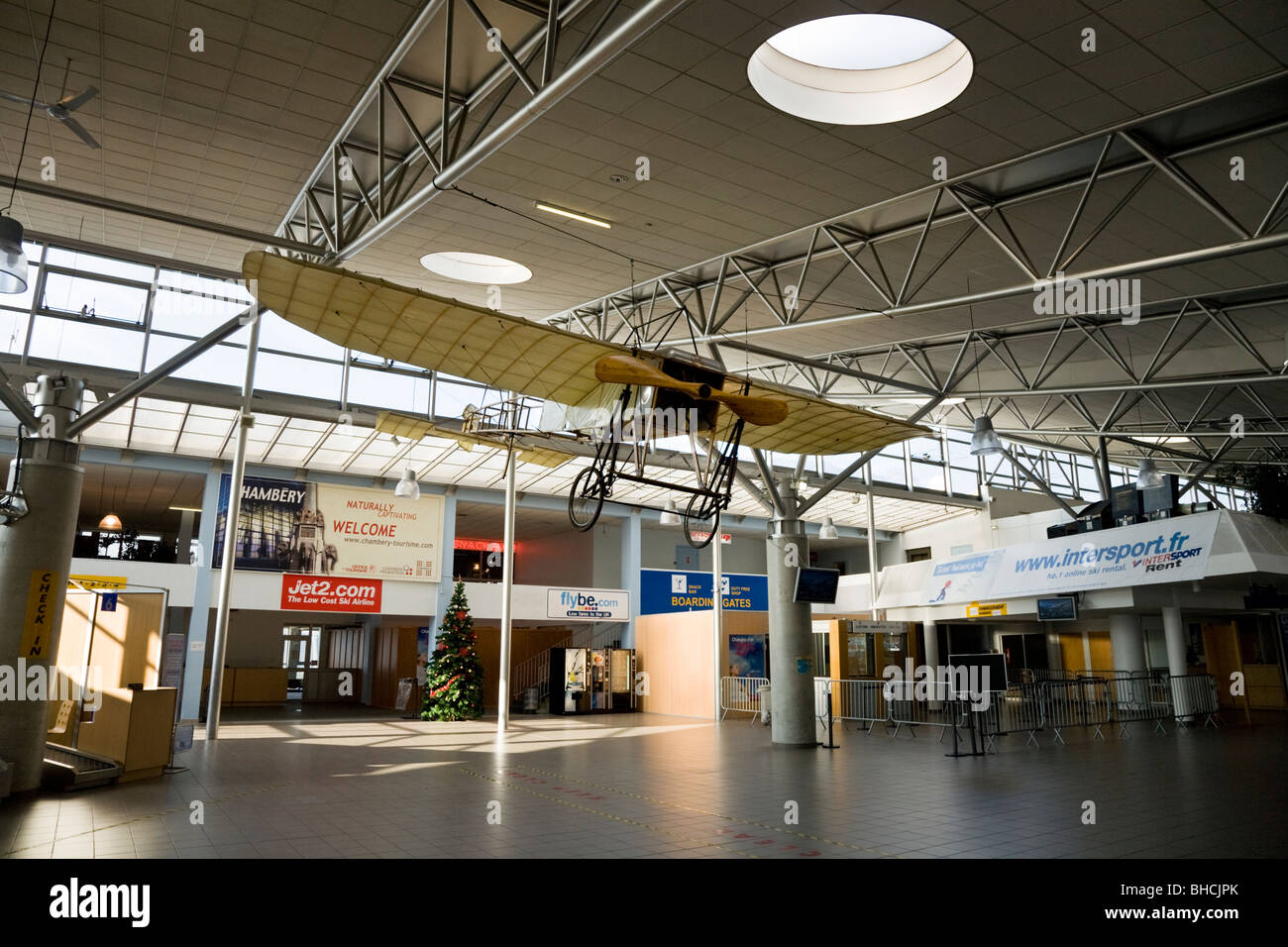 Inside departure terminal of Chambery airport near Aix les Bains on Lac