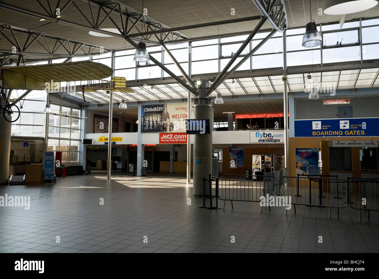 Inside the departure terminal Chambery airport near Aix les Bains on