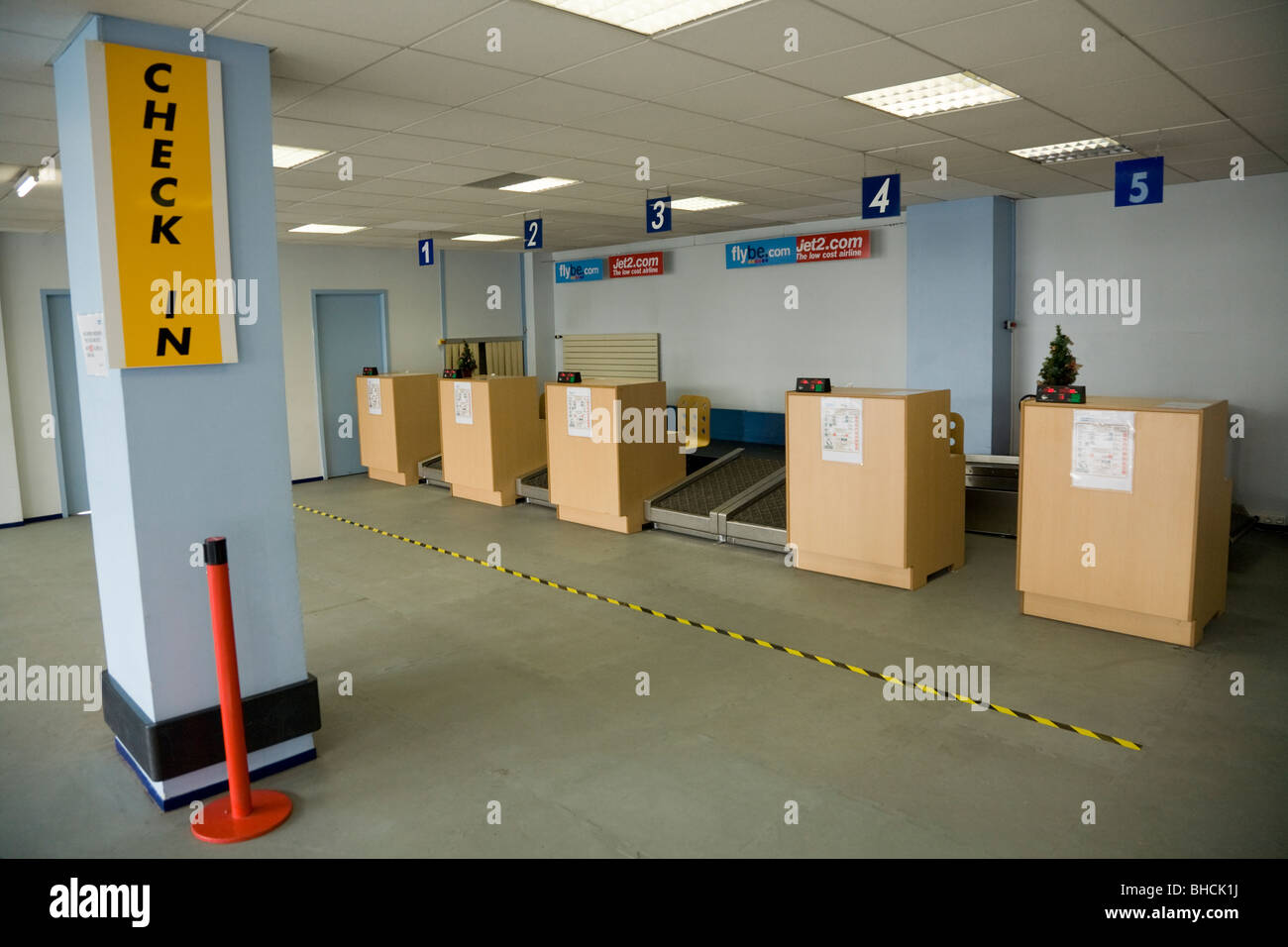 Passenger check in / checkin desks. Chambery airport, Aix les Bains on