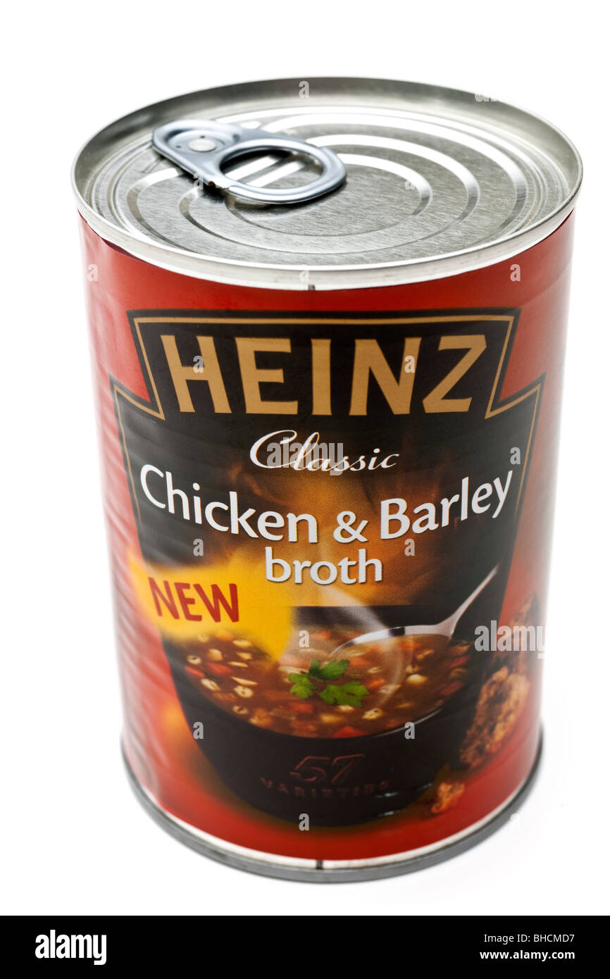 Can of Heinz Chicken and Barley broth Stock Photo Alamy