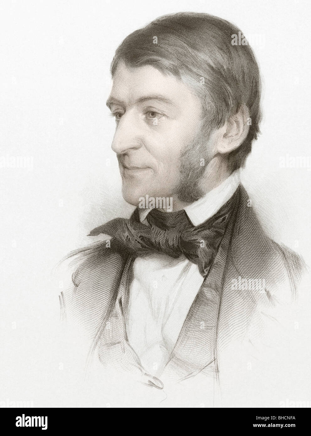 Ralph Waldo Emerson 1803 to 1882. American author, poet, philosopher. Stock Photo