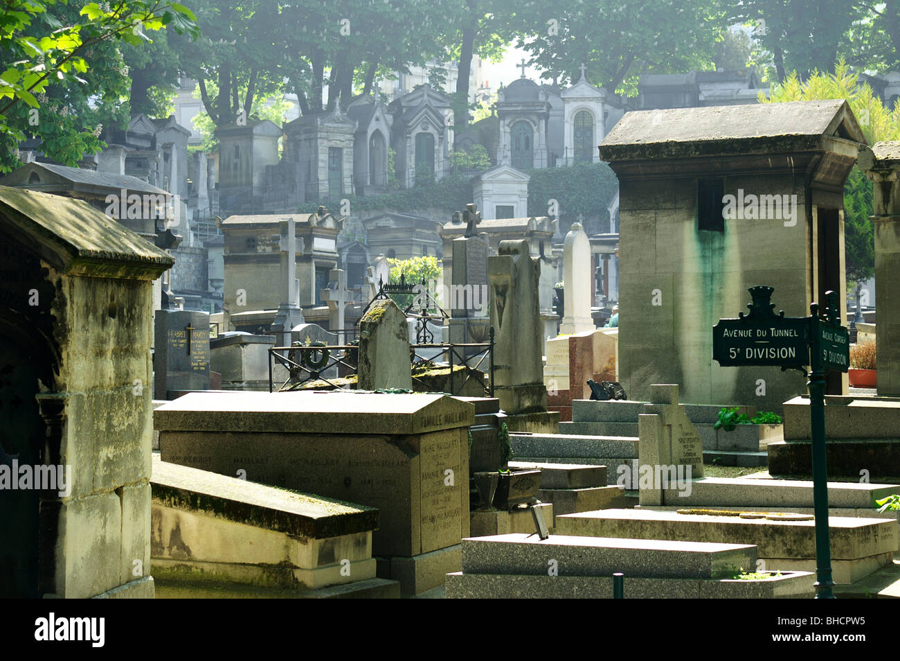 Montmartre Cemetery (French: Cimetière de Montmartre) Paris Stock Photo