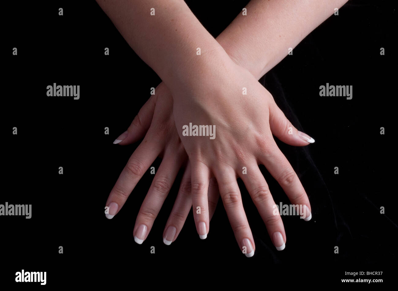 Crossed hands with splayed fingers stock photo  alamy Crossed hands with splayed fingers stock photo  alamy