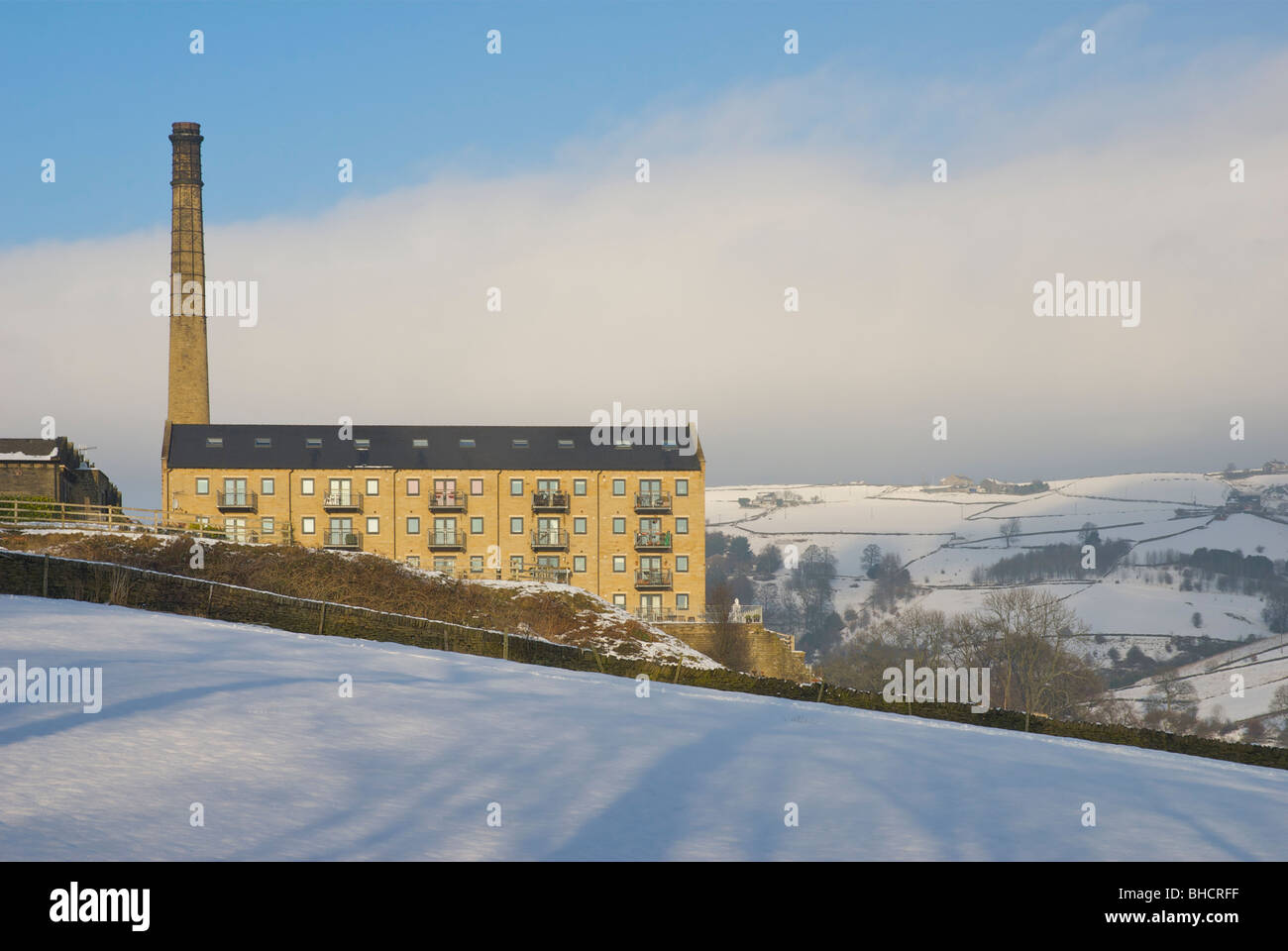 Oats Royd Mill, Luddenden, converted to apartments, near Halifax, West Yorkshire, England UK
