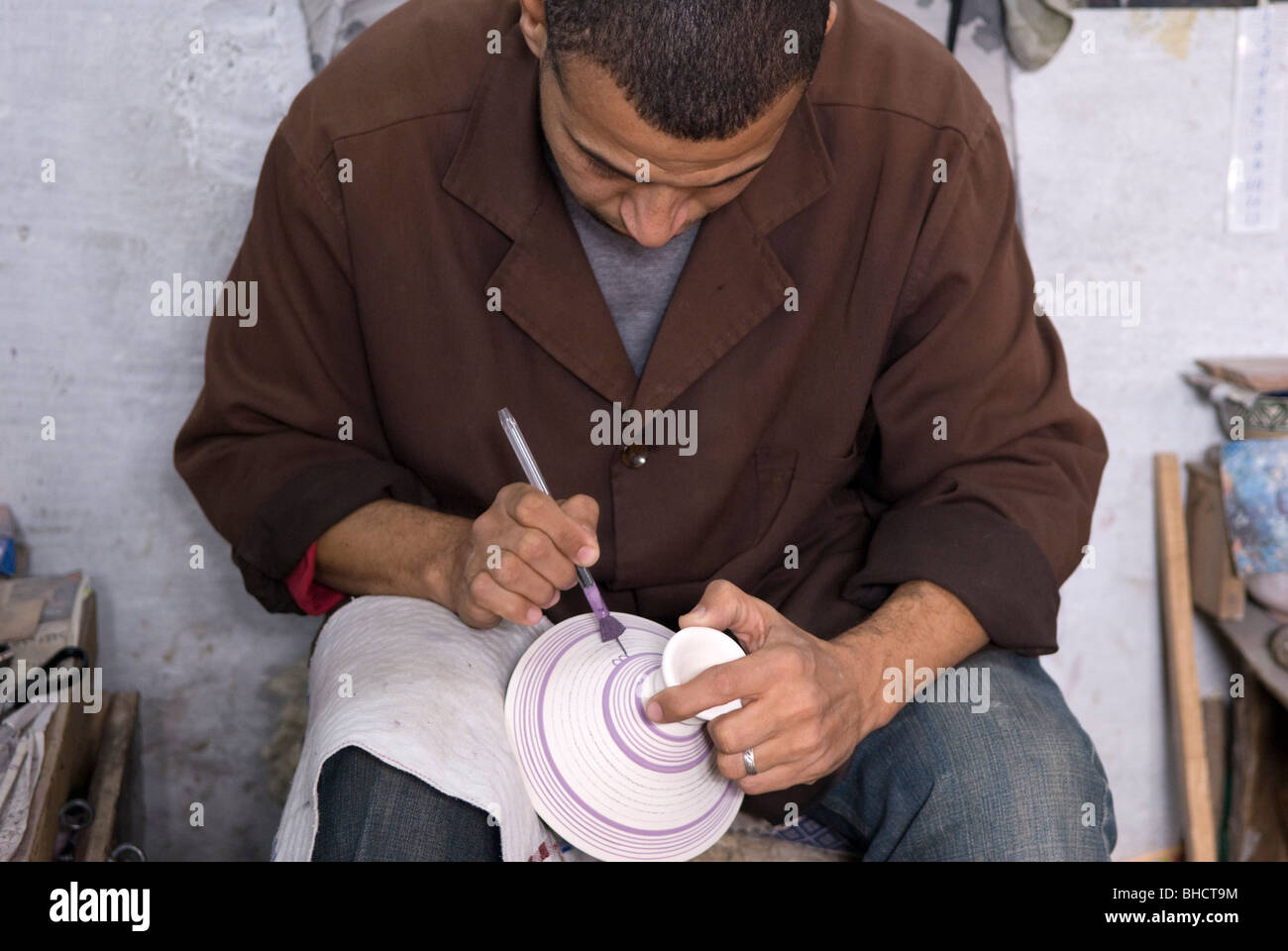 Ceramic cooperative, Fes, Morocco. Stock Photo