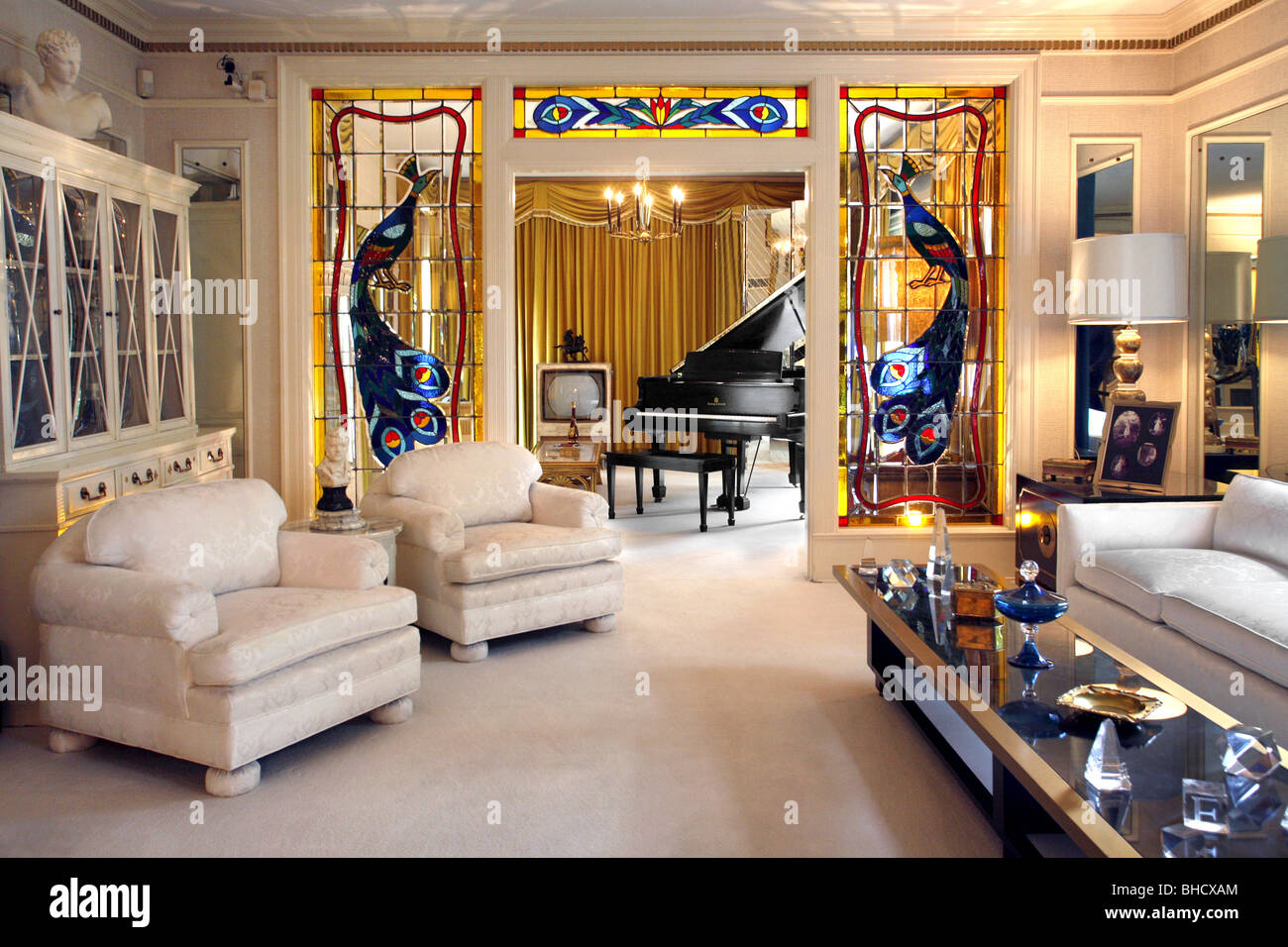 Elvis Presley's Living Room, Graceland, Memphis, Tennessee, USA Stock Photo