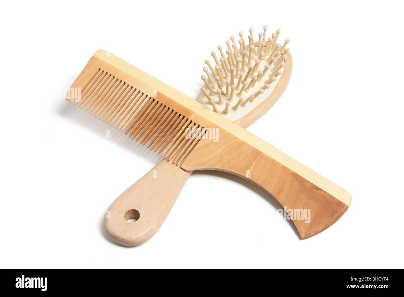 Comb and Hairbrush Stock Photo