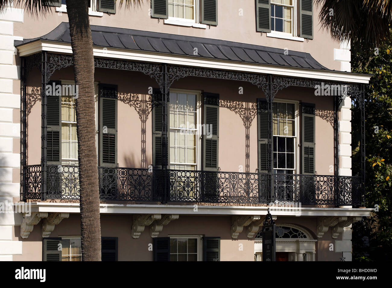Balcony, Mansion on East Battery, Charleston, South Carolina, USA Stock Photo