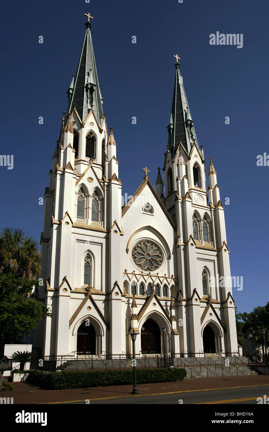 Cathedral Of St John The Baptist Savannah Georgia Usa Stock Photo