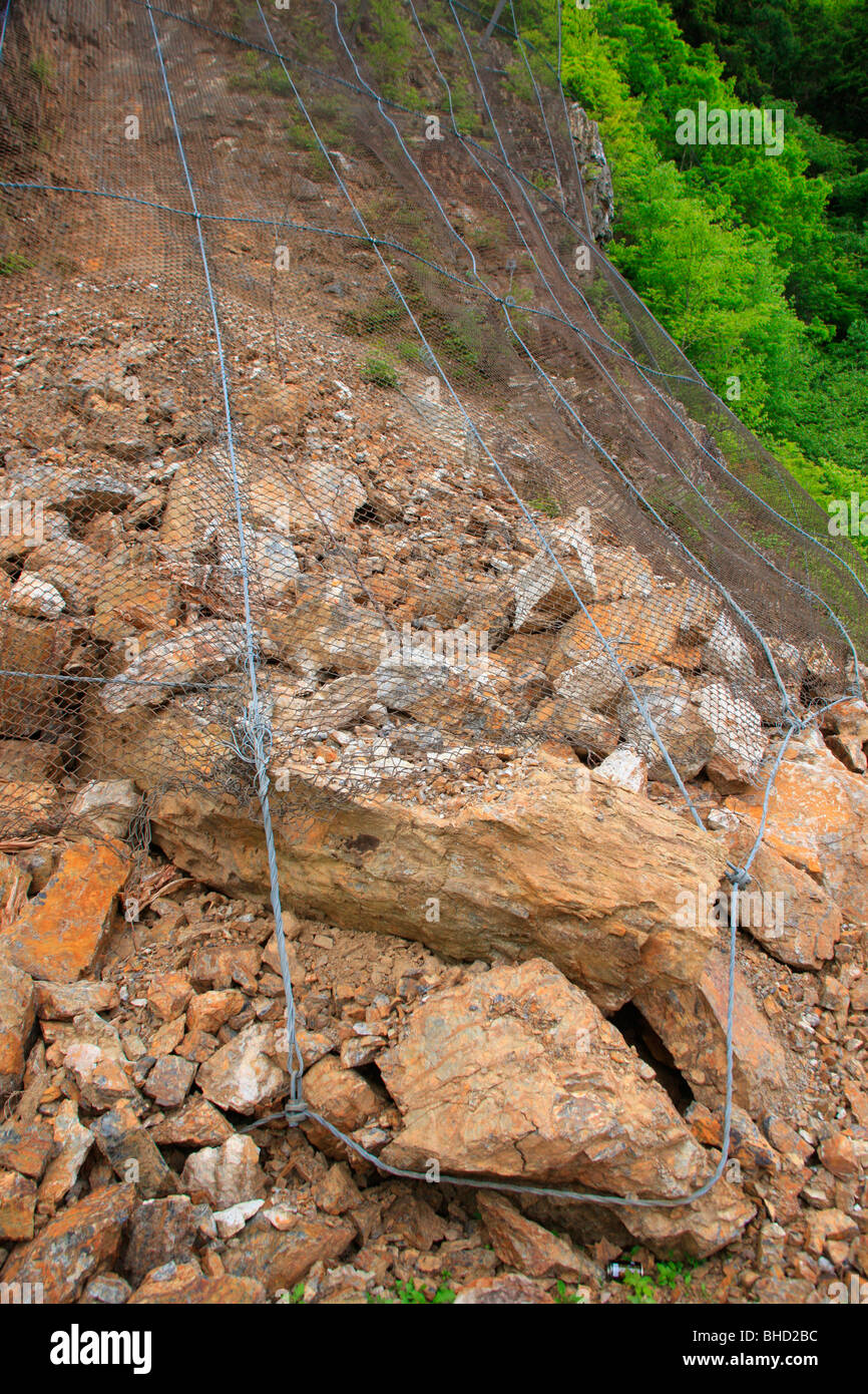 Landslide, Mt. Norikura, Matsumoto, Nagano Prefecture, Japan Stock Photo