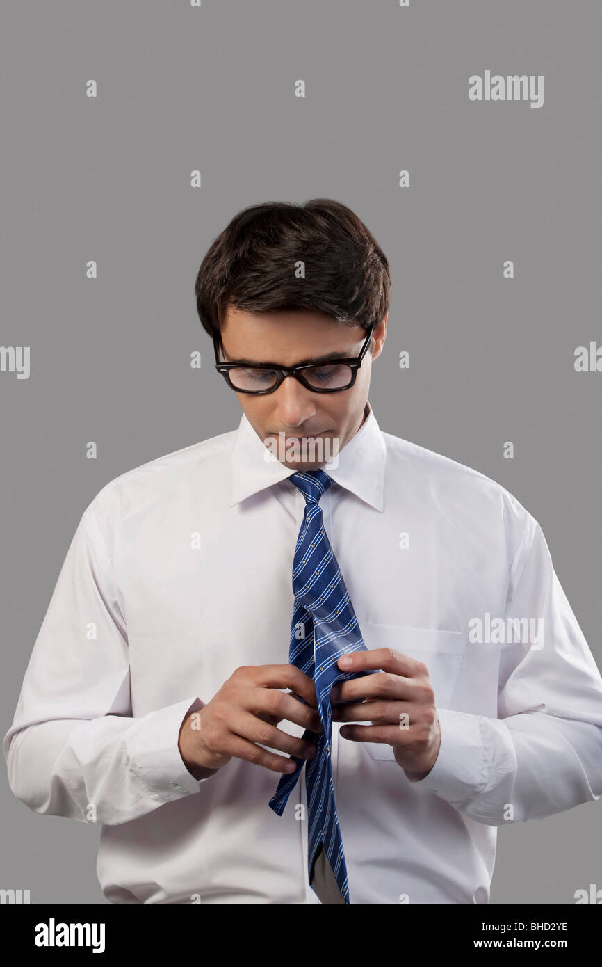 Man getting ready for office Stock Photo Alamy