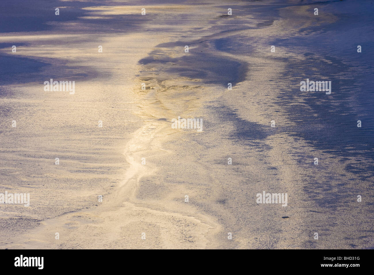 Frozen lake, Norikura Plateau, Nagano Prefecture, Japan Stock Photo