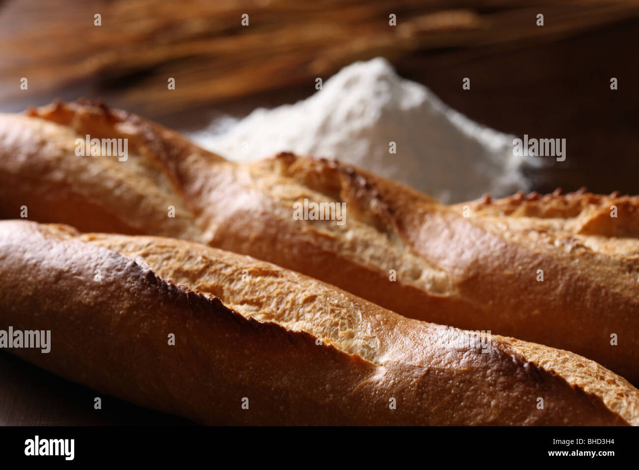 Bread and flour Stock Photo