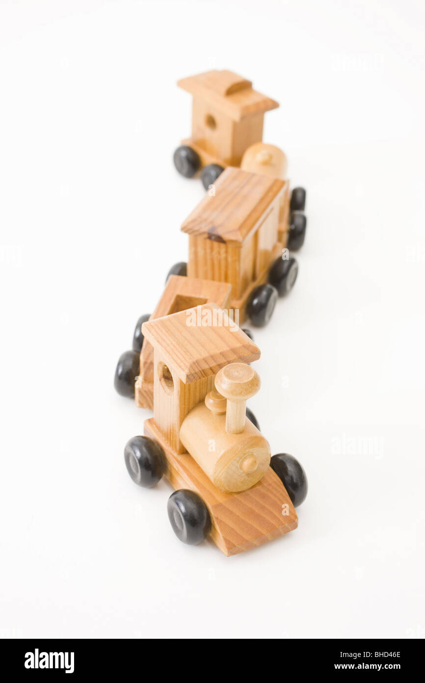 Wooden toy train Stock Photo