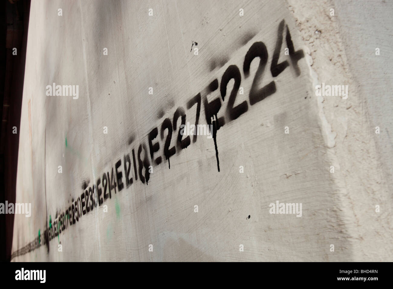 Stencil graffiti number line on concrete wall Stock Photo Alamy