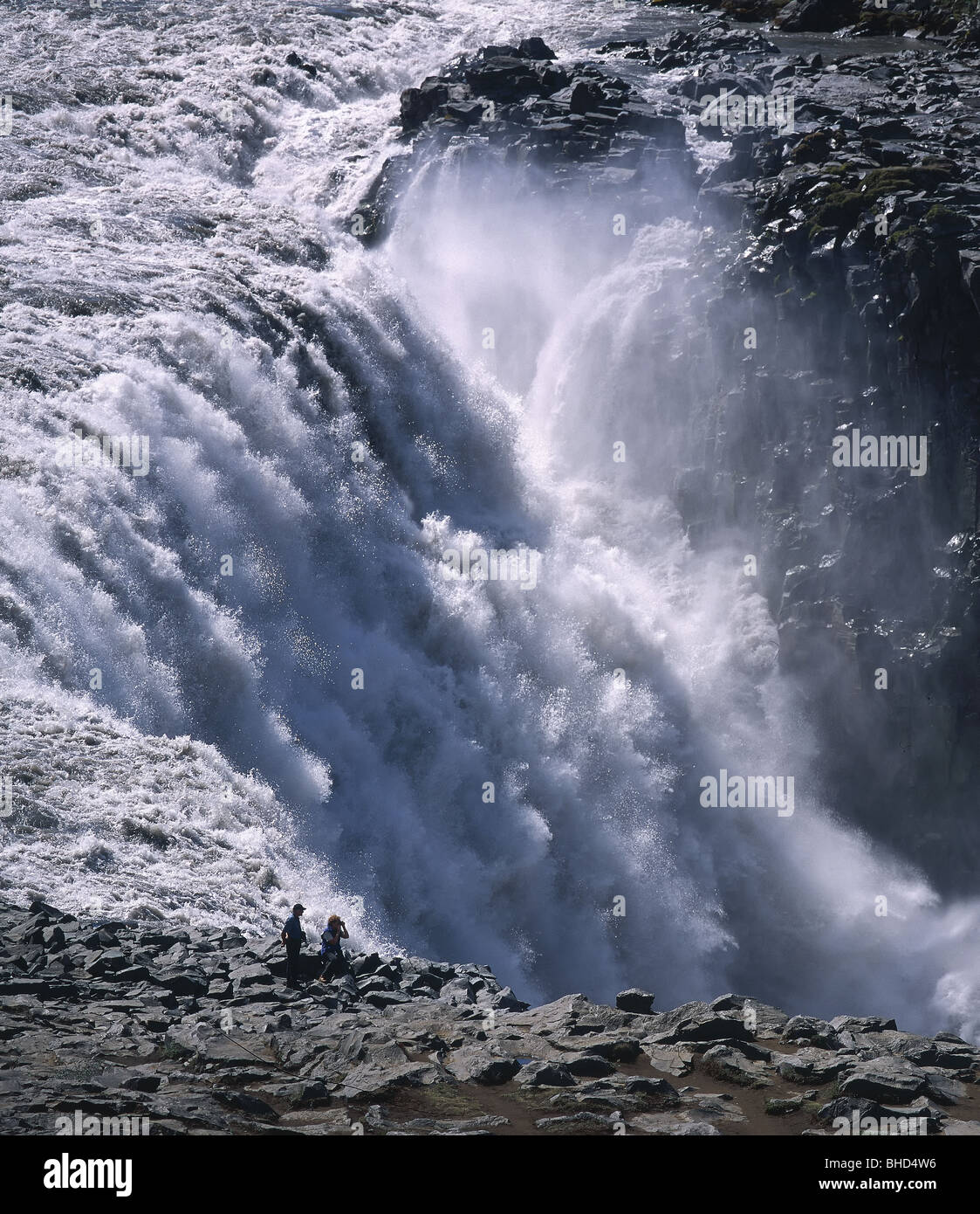 Dettifoss Waterfall and Jokulsargljufur Canyon, Iceland Stock Photo