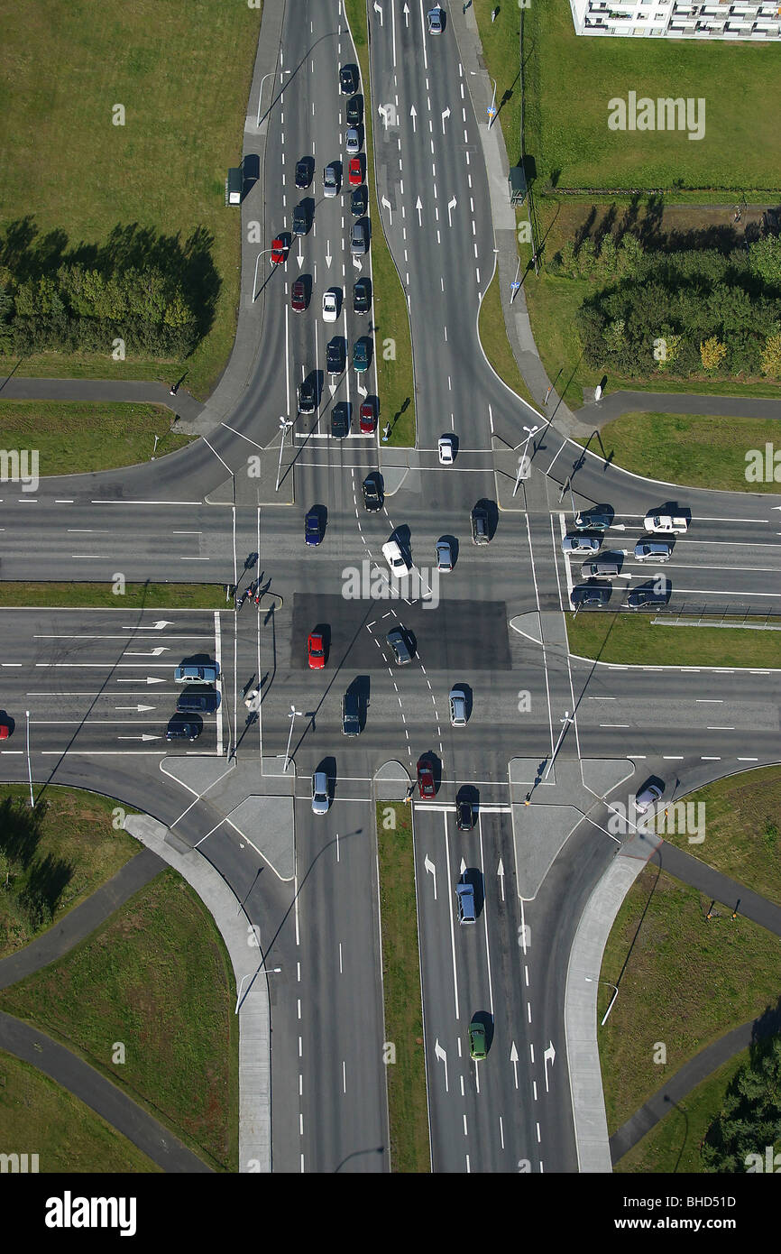 Aerial view of traffic, Reykjavik, Iceland Stock Photo, Royalty Free ...