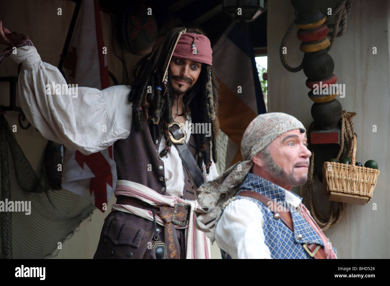 Walt Disney World Orlando Florida FL Johnny depp look-a-like pirates of the  Caribbean Magic Kingdom Stock Photo
