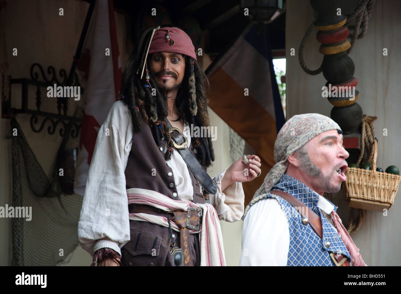 Walt Disney World Orlando Florida FL Johnny depp look-a-like pirates of the  Caribbean Magic Kingdom Stock Photo