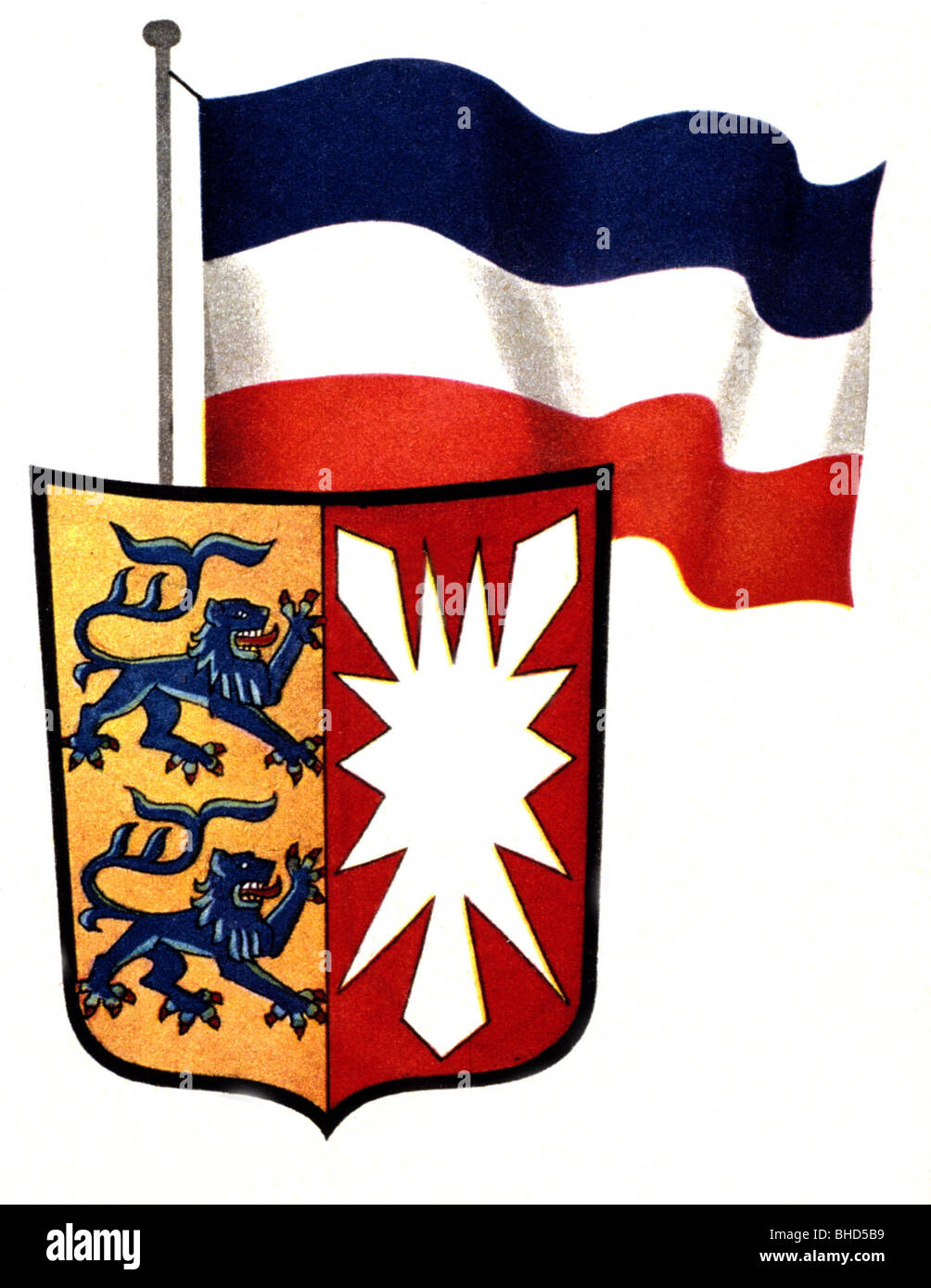 coat of arms, flag and coat of arms of SchleswigHolstein, Germany, FRG