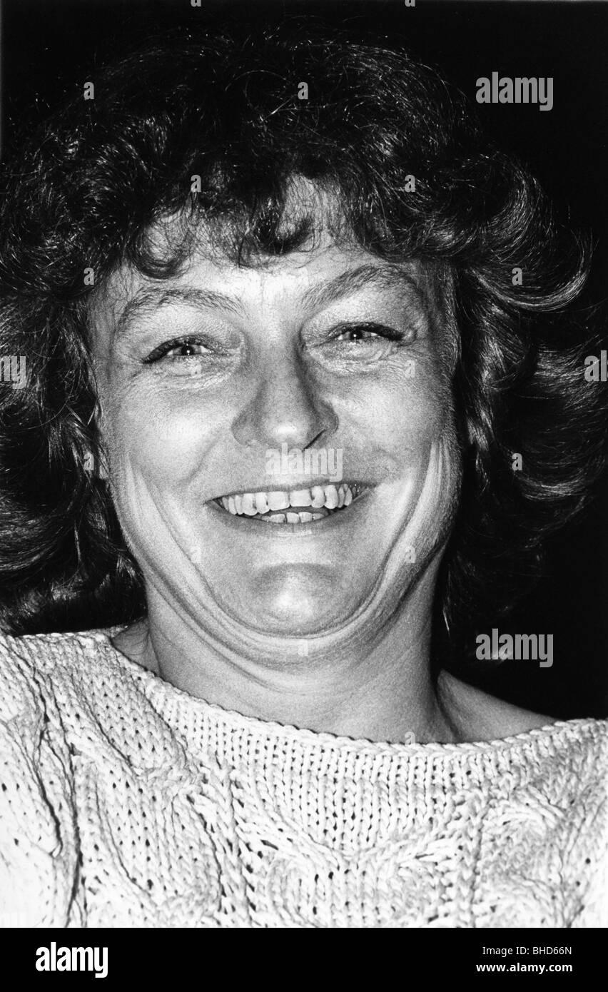 Brusis, Ilse, member of the executive committee of the German Confederation of Trade Unions, portrait, North Rhine-Westphalian SPD party meeting, Dortmund, Germany, 13.4.1985, Stock Photo