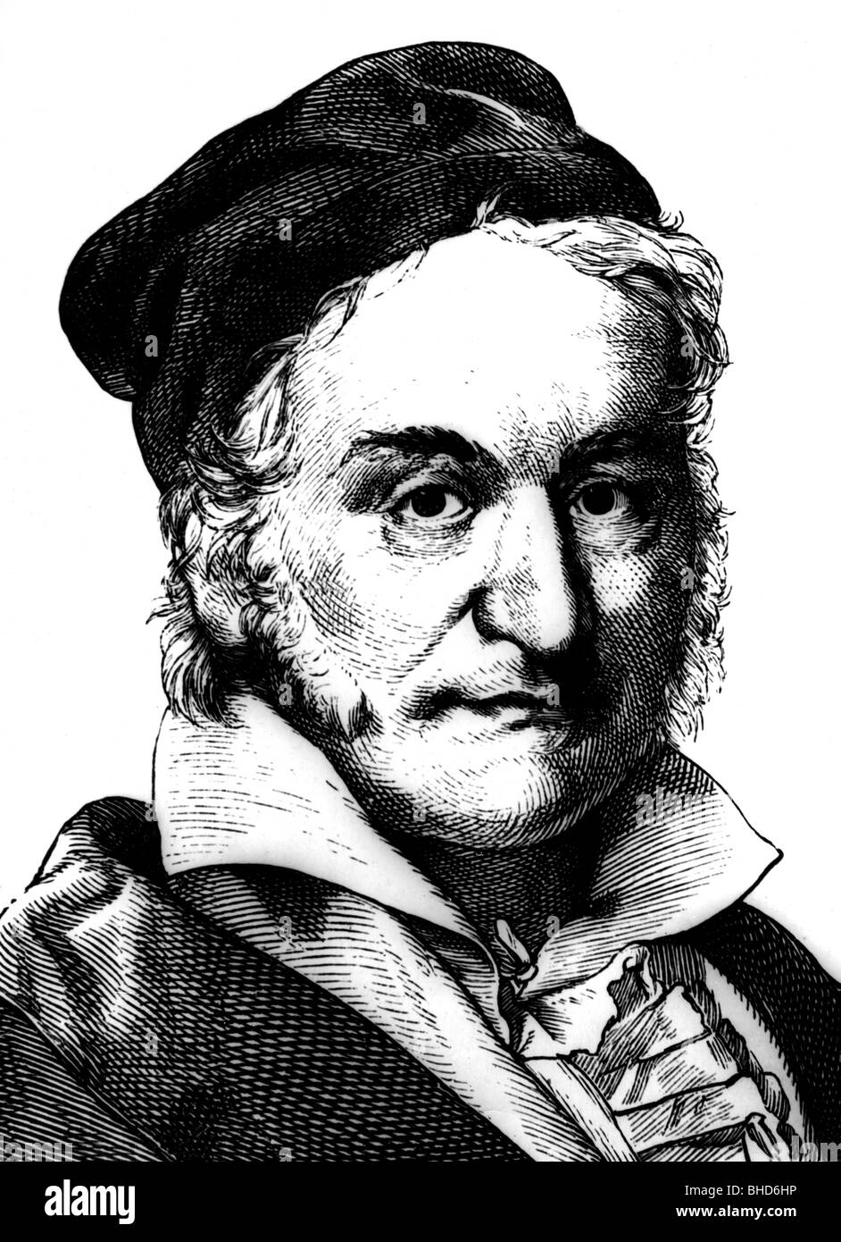 Gauss, Karl Friedrich, 30.4.1777  - 23.2.1855, German mathematician, portrait, Stock Photo
