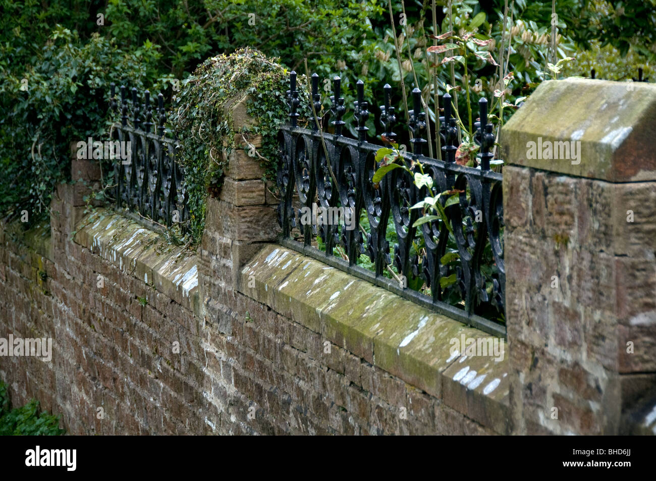 Wrought Iron Work and Wall Stock Photo