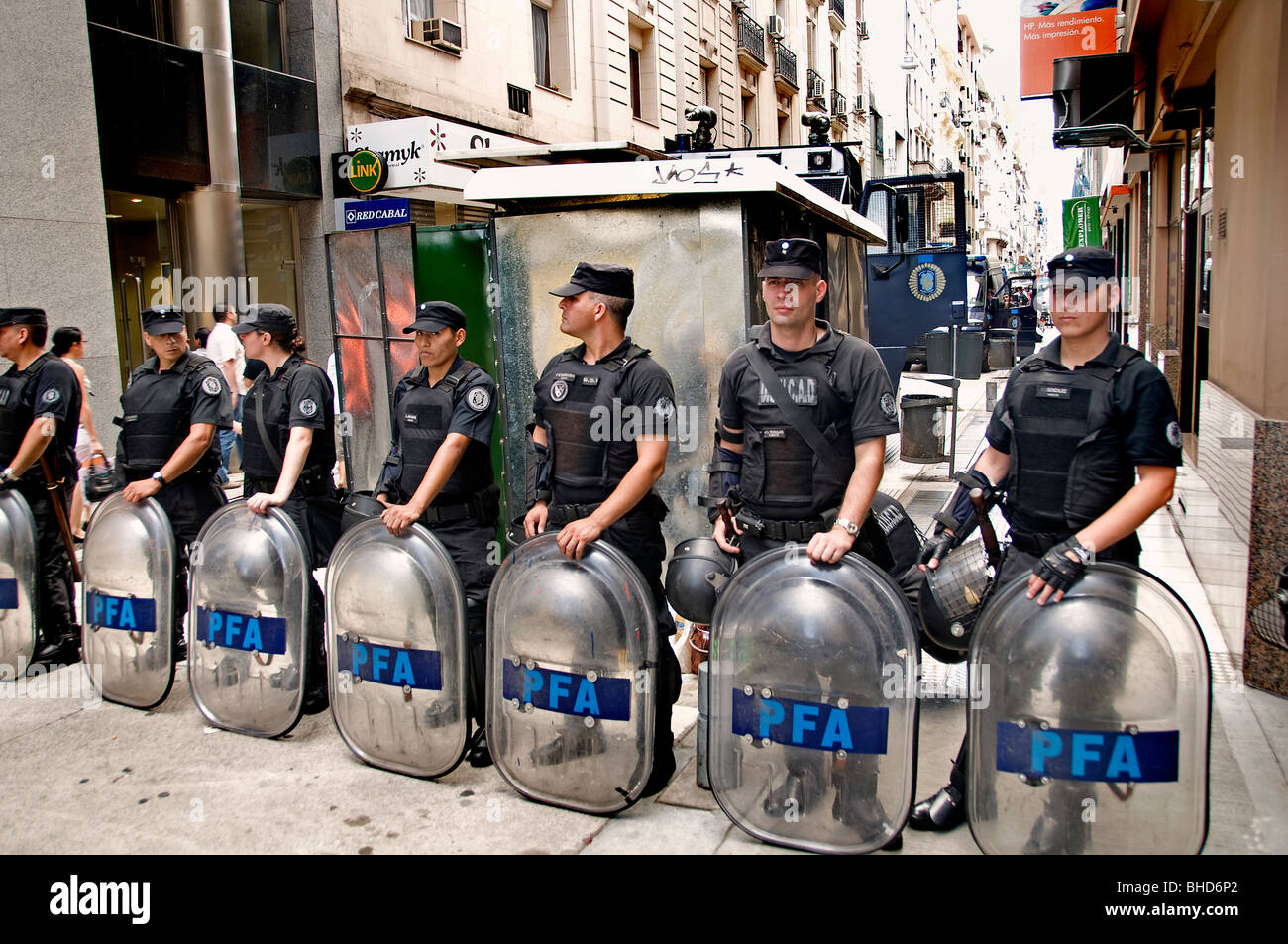 Demonstration protest march Zona Norte Buenos Aires Argentina Town City Stock Photo