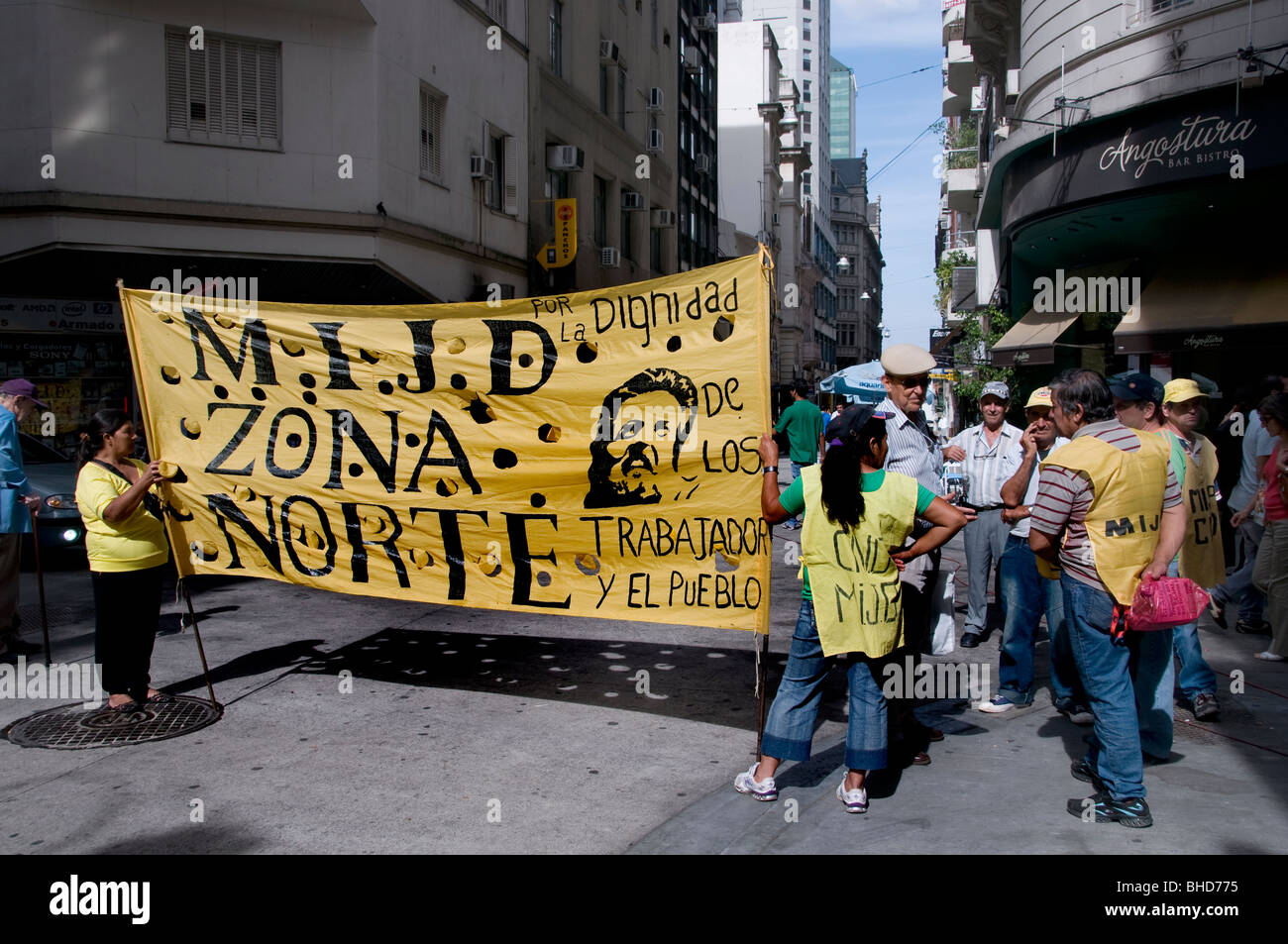 Demonstration protest march Zona Norte Buenos Aires Argentina Town City Stock Photo