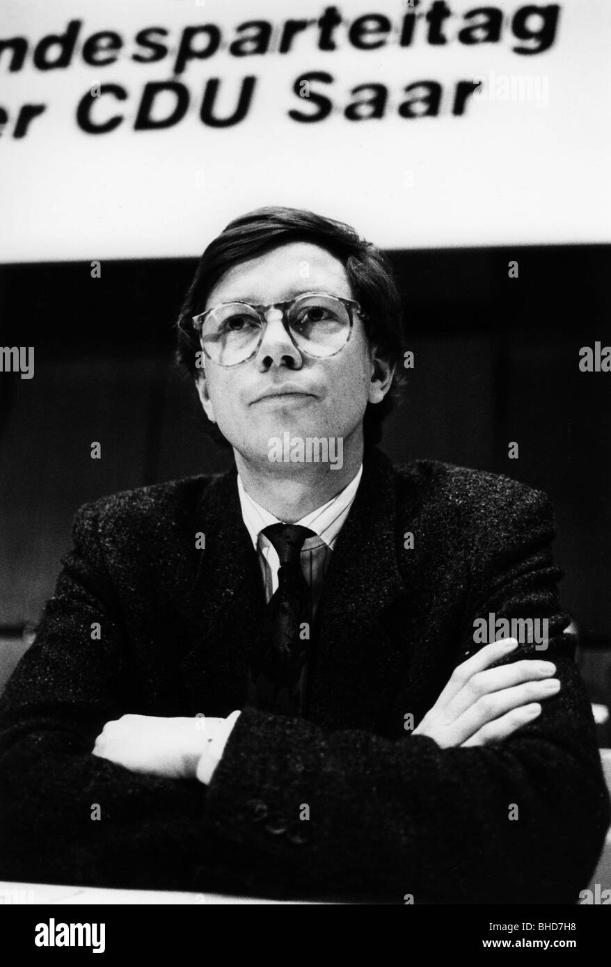 Jacoby, Peter, * 27.4.1951, German politician (CDU), chairman of the CDU in the Saarland, half length, state party conference, Saarbrucken, Stock Photo