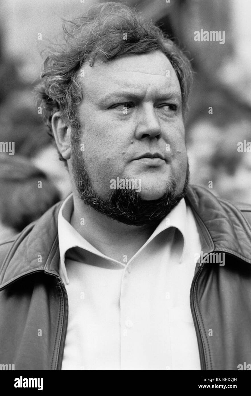 Hiersemann, Karl-Heinz, 17.8.1944 - 15.7.1998, German politician (SPD), portrait, Easter March in Wackersdorf against the nuclear reprocessing plant, Germany, 31.3.1986, Stock Photo