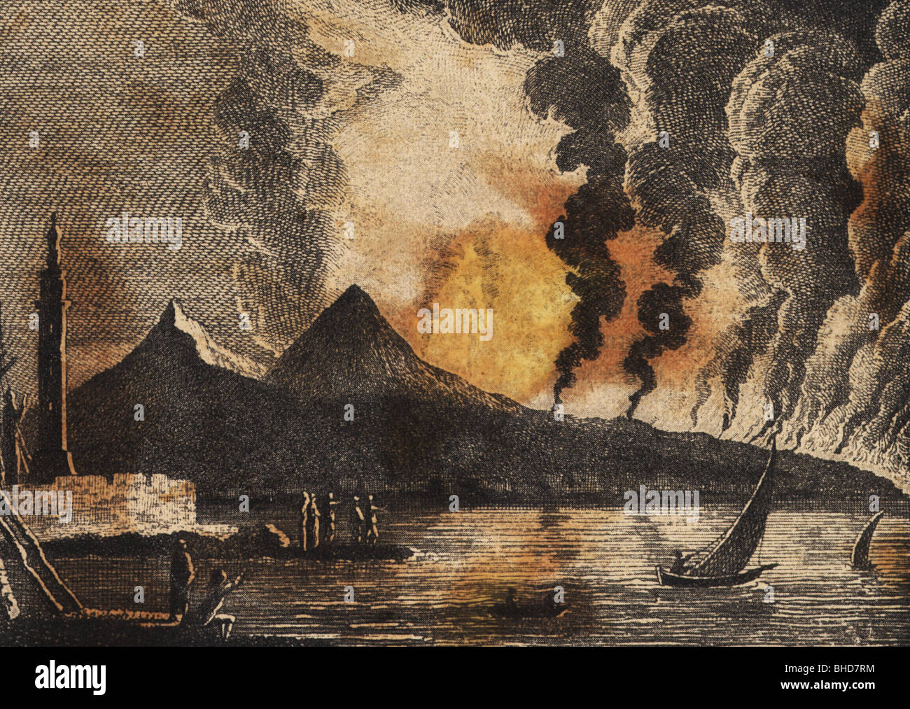 natural disaster / catastrophe, volcanic eruption, Vesuvius, 15.6.1794, Stock Photo