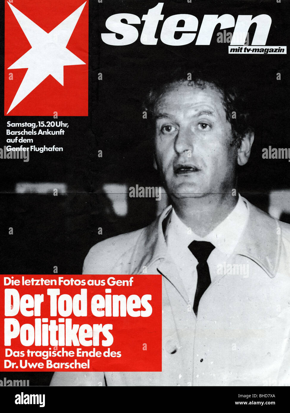 Barschel, Uwe, 13.5.1944 - 10.10.1987, German politician (CDU), former primier of Schleswig - Holstein, title page, 'Spiegel', No. 42, 12.10.1987, Stock Photo