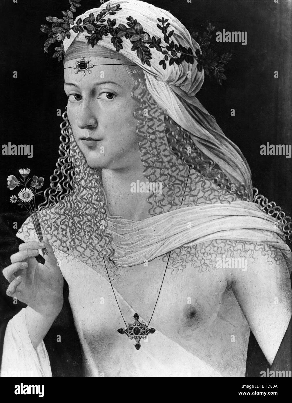 Borgia, Lucrezia, 18.4.1480 - 24.6.1519, daughter of Pope Alexander VI,  half length, wrongly attributed image