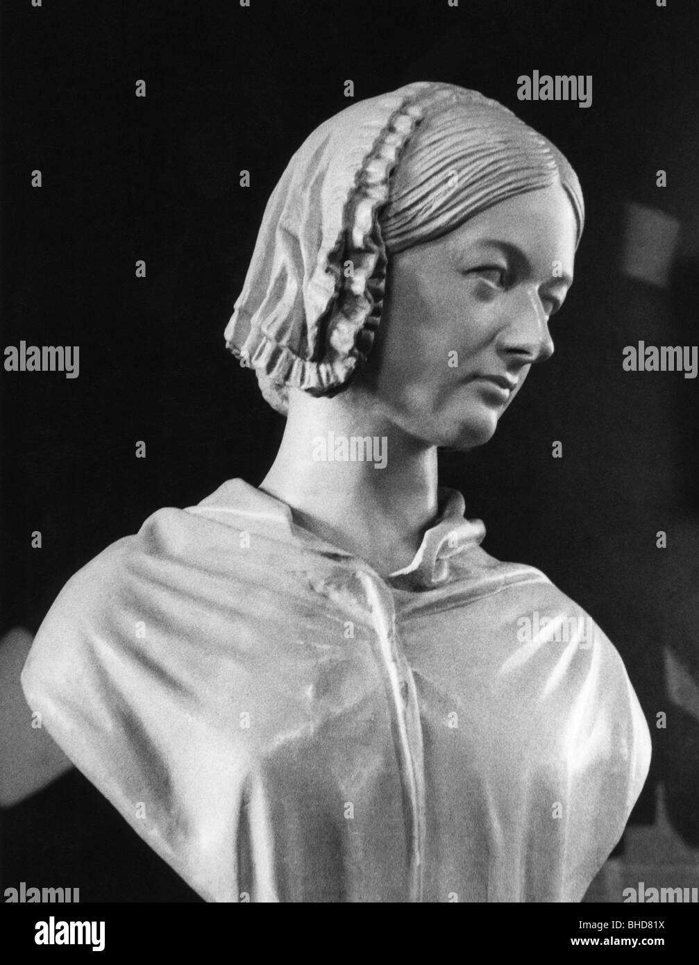 Nightingale, Florence, 15.5.1820 - 13.8.1910, British nurse, portrait, bust, sculpture by John Robert Steell, 1862, , Stock Photo