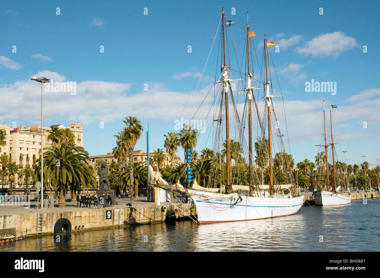 Boats in Port Vell, Barcelona, Spain Stock Photo