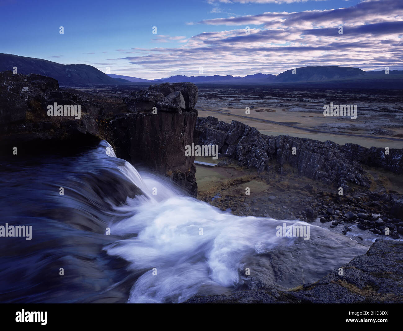 Oxararfoss  waterfall, Thingvellir National Park, Iceland Stock Photo