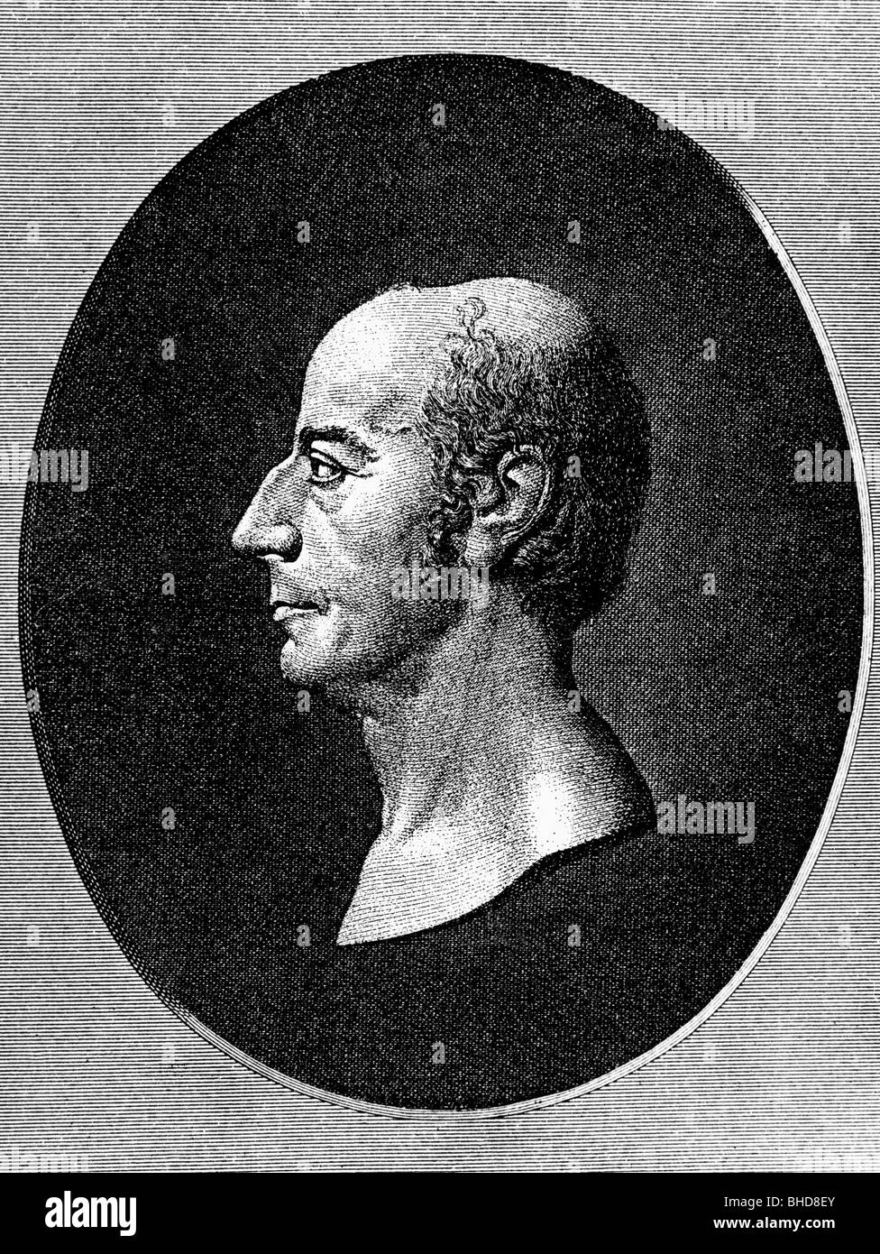 Jung-Stilling, Johann Heinrich 12.9.1740 - 2.4.1817, German author / writer, physician, teacher, portrait, copper engraving by A. Kessler after relief by v. Dannecker, facsimile, Artist's Copyright has not to be cleared Stock Photo