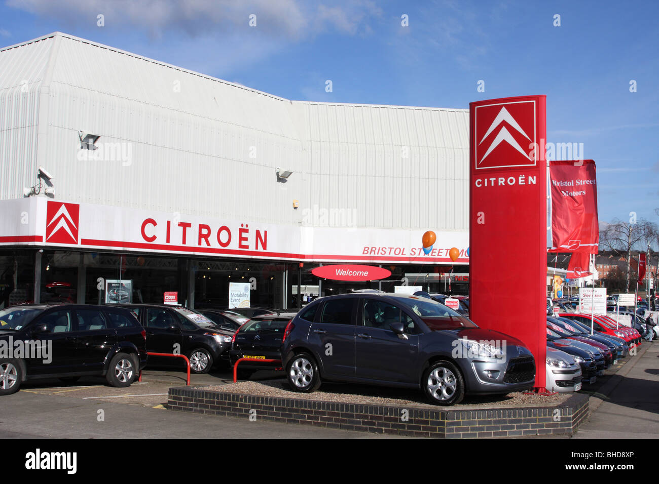 A Bristol Street Motors Citroen car dealership in a U.K. city. Stock Photo