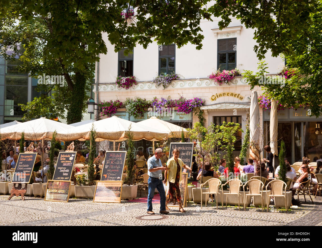 Restaurant bar pavement cafe in Weimar, Germany, Europe Stock Photo