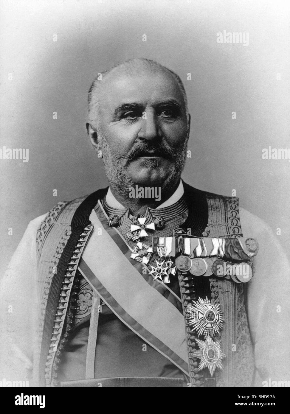 Nicholas I, 25.9.1841 - 1.3.1921, Prince of Montenegro 13.8.1860 - 28.8.1910, King 28.8.1910 - 26.11.1918, portrait, picture postcard, circa 1900, , Stock Photo