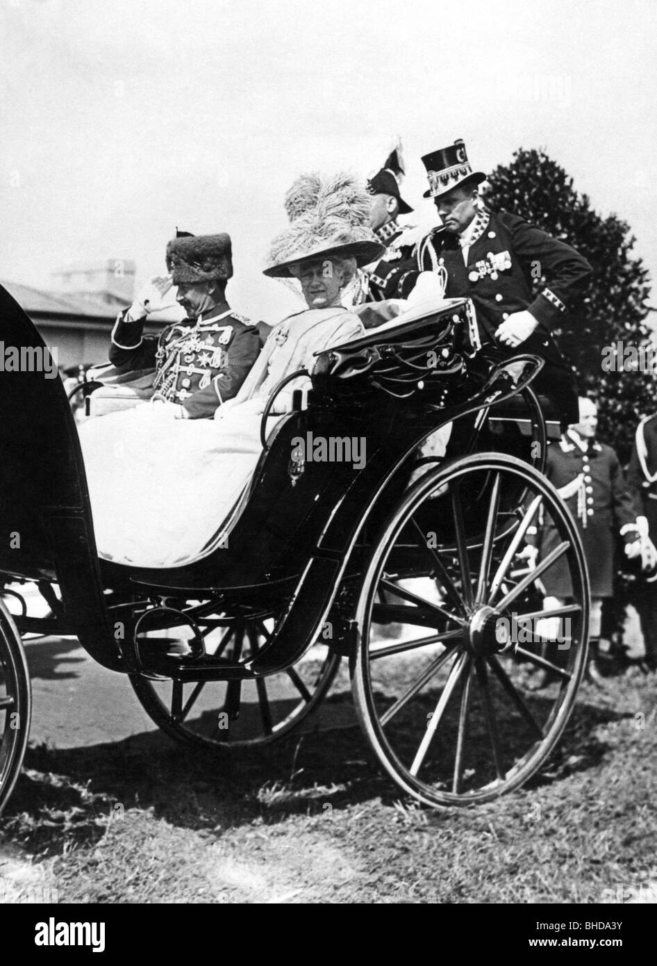 William II, 27.1.1859 - 4.6.1941, German Emperor 15.6.1888 - 9.11.1918, with wife Empress Augusta Victoria, opening of the German Stadium, Grunewald, 21.6.1913, , Stock Photo