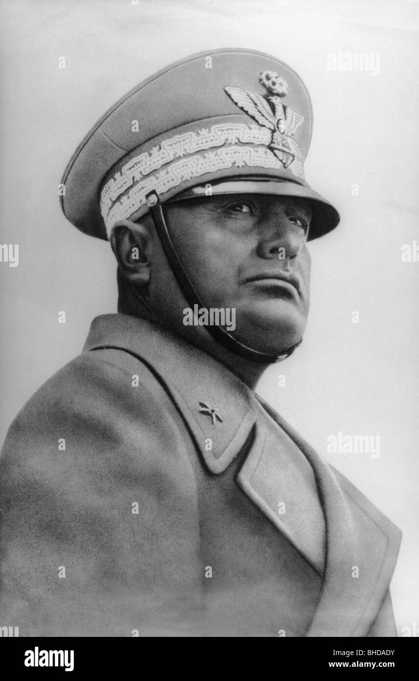 Mussolini, Benito, 29.7.1883 - 28.4.1945, Italian politician, portrait, as First Marshal of the Italian Empire, before 1939, Stock Photo