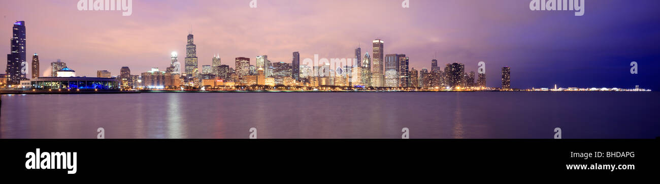Chicago Skyline viewed over Lake Michigan Stock Photo - Alamy