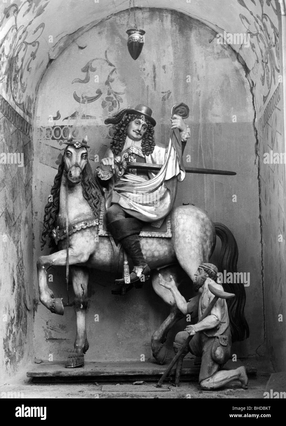 Martin of Tours, circa 316 - 8.11.397, saint, bishop, half length, sculpture, Latsch, South Tyrol, Austria, Italy, 18th century, Artist's Copyright has not to be cleared Stock Photo
